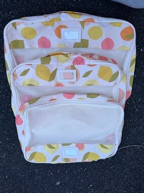 Calpak Citrus Print Packing Cubes in Pink, Yellow, Green